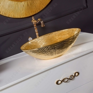 Смеситель для раковины Boheme Crystal 282-CRST Gold
