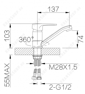 Cмеситель для раковины GANZER LEON GZ10011 CHROME