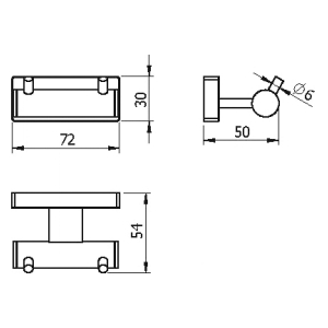 Крючок двойной Langberger Alster 10932B Хром