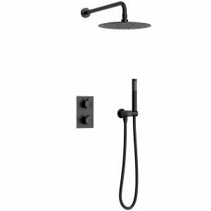Душевая система с термостатом AltroBagno Unione 040408 MB Черный матовый