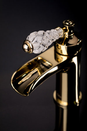 Смеситель для раковины Boheme Vogue 211-CRST Gold