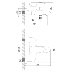 Cмеситель для ванны Lemark Status LM4402C Chrome