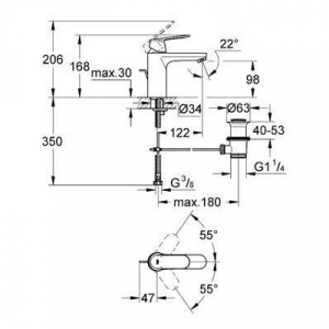 Смеситель для раковины GROHE Eurosmart Cosmopolitan 23325KW0 Черный сатин
