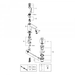 Смеситель для раковины GROHE Eurocube Joy 23657000 Хром