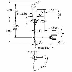Смеситель для раковины GROHE Plus 23870003 Хром