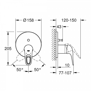 Смеситель для ванны GROHE Eurostyle 24049003 Хром