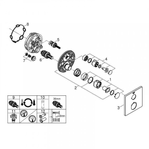 Термостатический смеситель для душа GROHE Grohtherm 24078000 Хром