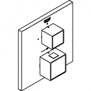 Внешняя часть термостатического смесителя для душа GROHE Grohtherm Cube 24153000 Хром