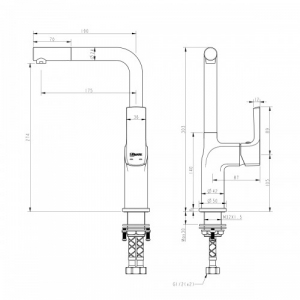 Смеситель для кухни Lemark Ursus LM7205BLR Черный/золото