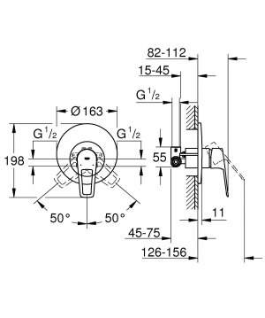 Смеситель для душа GROHE BauLoop 29080001 Хром