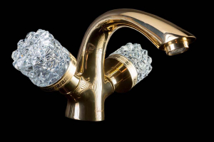 Смеситель для раковины Boheme Crystal 291-CRST Gold