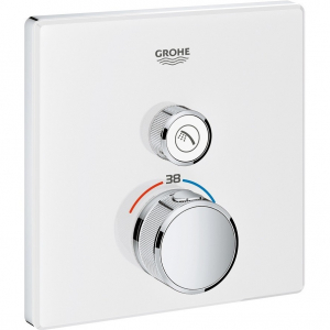 Внешняя часть термостатического смесителя на 1 выход GROHE Grohtherm SmartControl 29153LS0 Белая луна