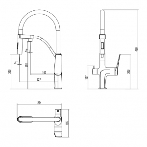 Cмеситель для кухни Lemark Bronx LM3761GM Графит/черный