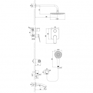Душевая система Lemark Bronx LM3722GM Графит
