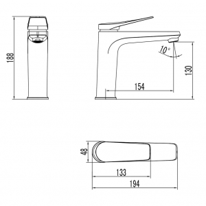 Cмеситель для раковины Lemark Bronx LM3737GM Графит