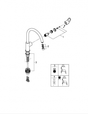 Смеситель для кухни GROHE BauFlow 31230001 Хром