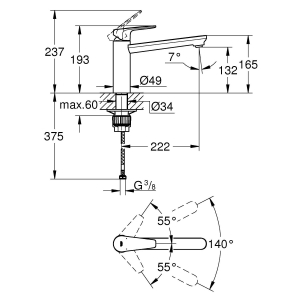 Смеситель для кухни GROHE BauEdge 31693000 Хром