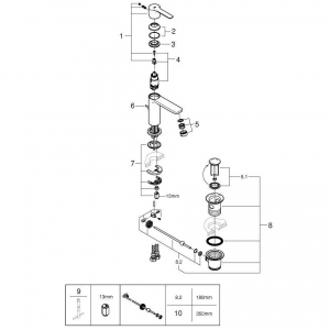 Смеситель для раковины GROHE Lineare New 32109001 Хром