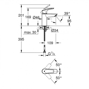 Смеситель для раковины GROHE Eurosmart 32467003 Хром