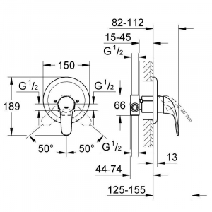 Смеситель для душа GROHE Euroeco 32742000 Хром
