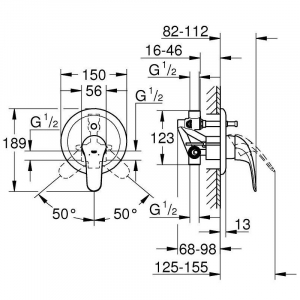 Смеситель для ванны GROHE Euroeco 32747000 Хром