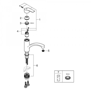 Смеситель для кухни GROHE Eurosmart 33281DC3 Суперсталь