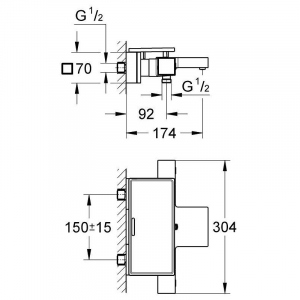 Термостат для ванны GROHE Grohtherm Cube 34502000 Хром