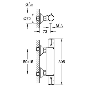 Термостат для душа GROHE Grohtherm 800 34558000 Хром
