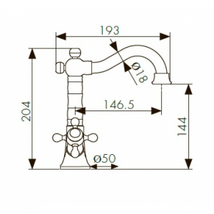 Смеситель для раковины Kaiser Carlson Style 44411-1 Bronze