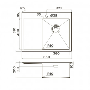 Кухонная мойка Omoikiri Akisame 65-LG-R 4973084 Светлое золото