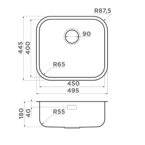 Кухонная мойка Omoikiri Omi 49-U-IN 4993066 Нержавеющая сталь