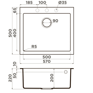 Кухонная мойка Omoikiri Bosen 57-DC 4993220 Темный шоколад