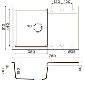 Кухонная мойка Omoikiri Daisen 78-PA 4993323 Пастила