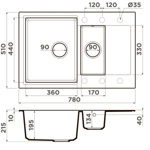 Кухонная мойка Omoikiri Daisen 78-2-CA 4993331 Карамель