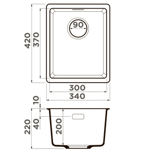 Кухонная мойка Omoikiri Kata 34-U-DC 4993381 Темный шоколад