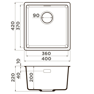 Кухонная мойка Omoikiri Kata 40-U-BE 4993394 Ваниль