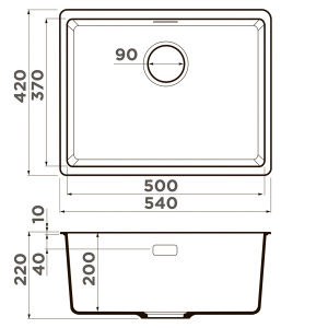 Кухонная мойка Omoikiri Kata 54-U-BE 4993408 Ваниль