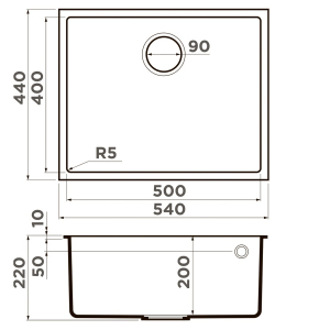 Кухонная мойка Omoikiri Bosen 54-U-GR 4993539 Leningrad Grey