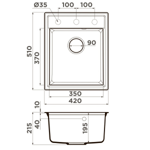 Кухонная мойка Omoikiri Daisen 42-BE 4993600 Ваниль