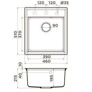 Кухонная мойка Omoikiri Daisen 46-GR 4993612 Leningrad Grey