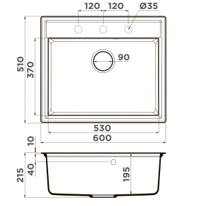Кухонная мойка Omoikiri Daisen 60-GR 4993620 Leningrad Grey