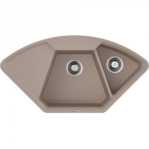 Кухонная мойка угловая Omoikiri Yonaka 98-C-SA 4993717 Бежевый