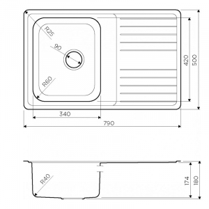 Кухонная мойка Omoikiri Sagami 79-IN 4993735 Нержавеющая сталь