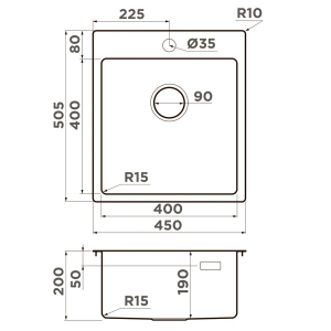 Кухонная мойка Omoikiri Amadare 45-IN 4993802 Нержавеющая сталь
