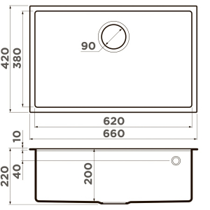 Кухонная мойка Omoikiri Tedori 66-U-SA 4993974 Бежевый