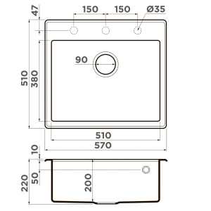 Кухонная мойка Omoikiri Tedori 57-WH 4993983 Белый
