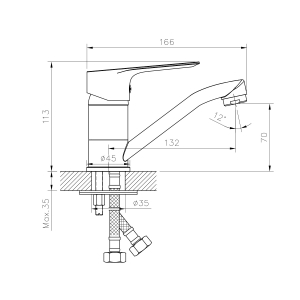 Cмеситель для раковины Rossinka RS27-22 Хром