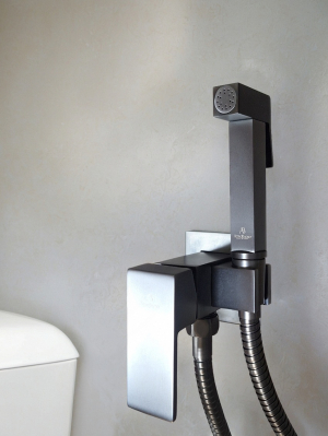 Смеситель встраиваемый с гигиеническим душем AltroBagno BM 060121 GrMt Оружейная сталь