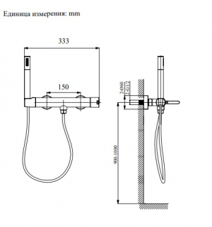 Смеситель для душа AltroBagno Unione 030604 GM Оружейная сталь