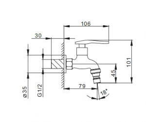 Кран с носиком (со штуцером) HANSEN H42078-1
